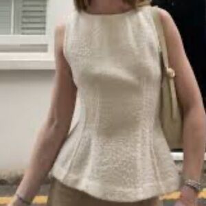 ZARA TWEED-TEXTURED PEPLUM TOP - ZW COLLECTION